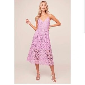 ASTR the Label midi dress light Orchid -crochet light purple lavender dress